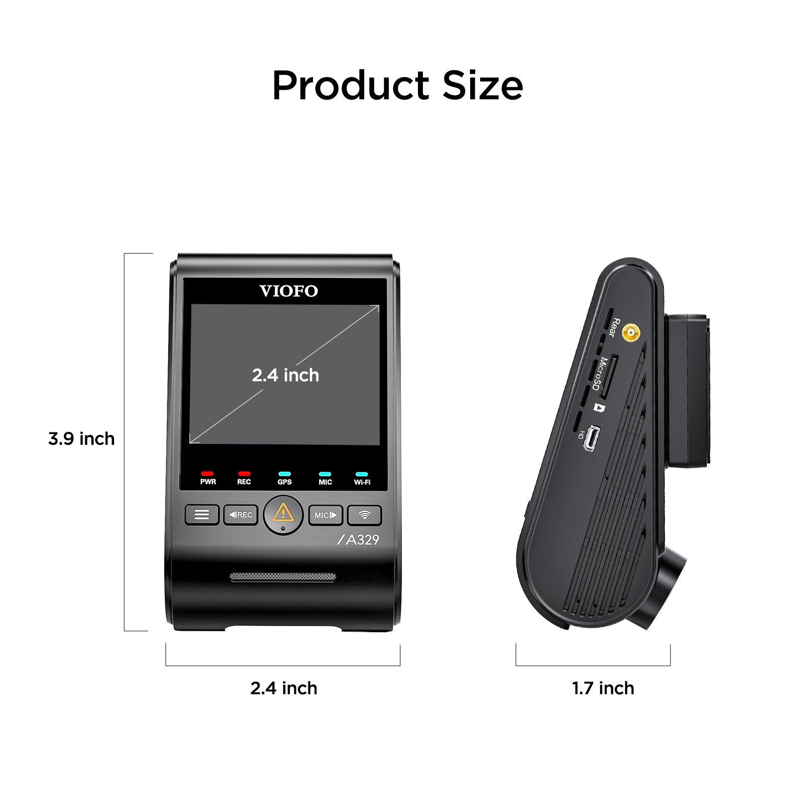 VIOFO A329 1CH Front 4K 60FPS GPS Wi - Fi 6 Dash Cam HDR with Sony STARVIS 2 Sensor Support SSD Storage - Viofo - official