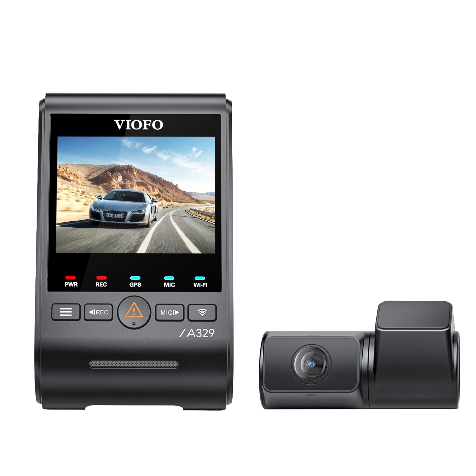 VIOFO A329 2CH First 4K 60FPS Front and 2K Rear Wi - Fi 6 Dash Cam HDR with Sony STARVIS 2 Sensors Support SSD Storage - Viofo - official