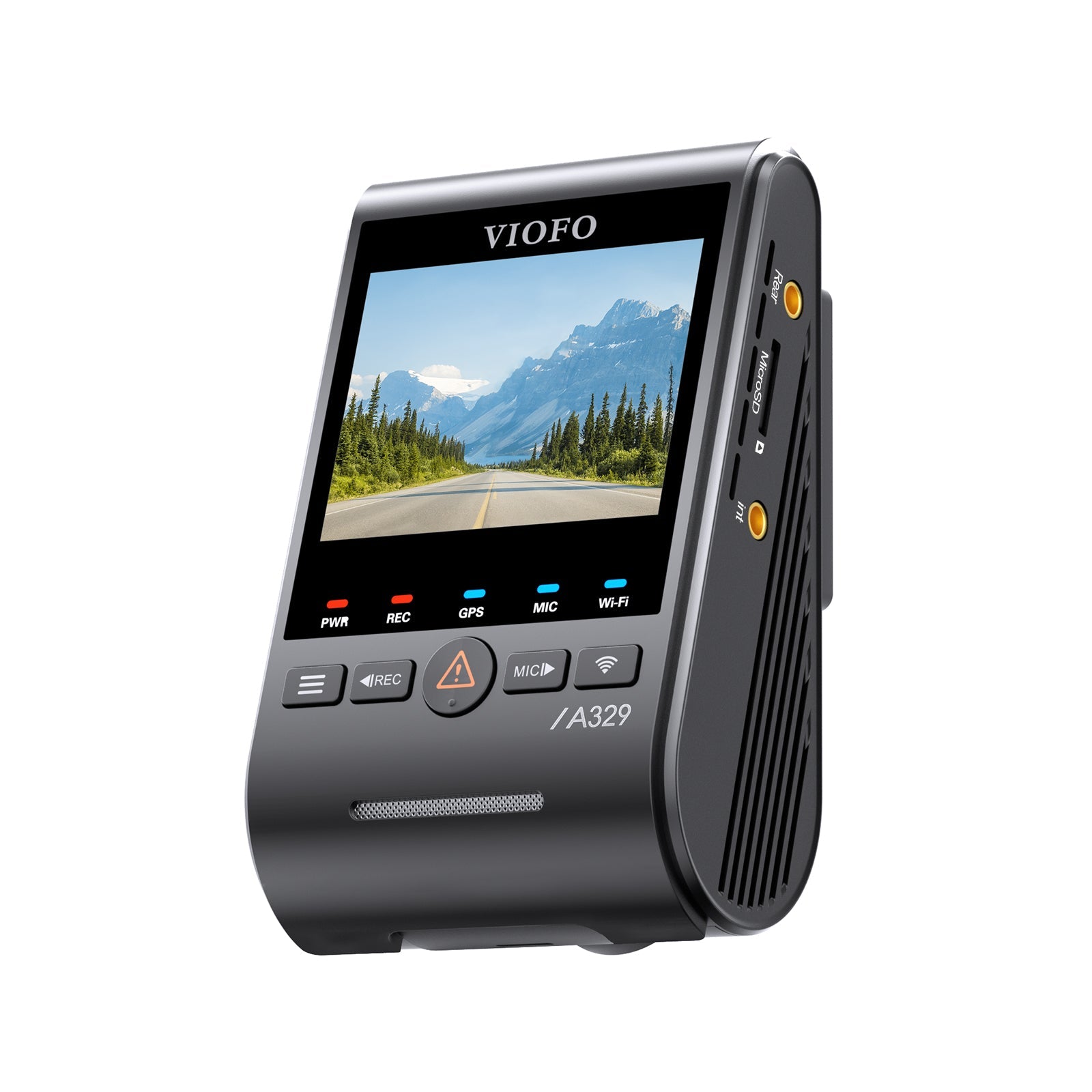 VIOFO A329S 1CH dash cam with windshield mount installed in car