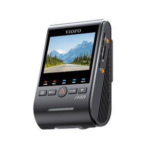 VIOFO A329S 1CH dash cam with windshield mount installed in car