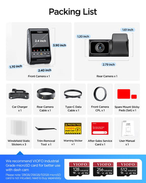 VIOFO A329S 2CH 4K 60FPS+2K HDR Dash Cam with Sony STARVIS 2 Sensor, Built - in Wi - Fi 6 and GPS, Support SSD Storage, Low Power Impact Detection, Hybrid Parking Recording - Viofo - official