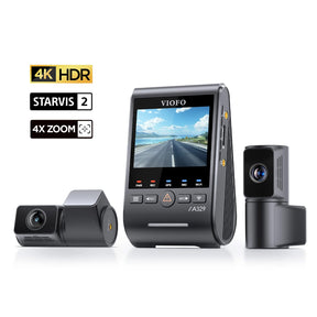 VIOFO A329T 3CH 4K 30FPS Front+2K Telephoto Camera+2K Rear Camera, Sony STARVIS 2 Sensor HDR, Support SSD Storage, Multiplex Video, Low Power Impact Detection, Hybrid Parking Recording - Viofo - official
