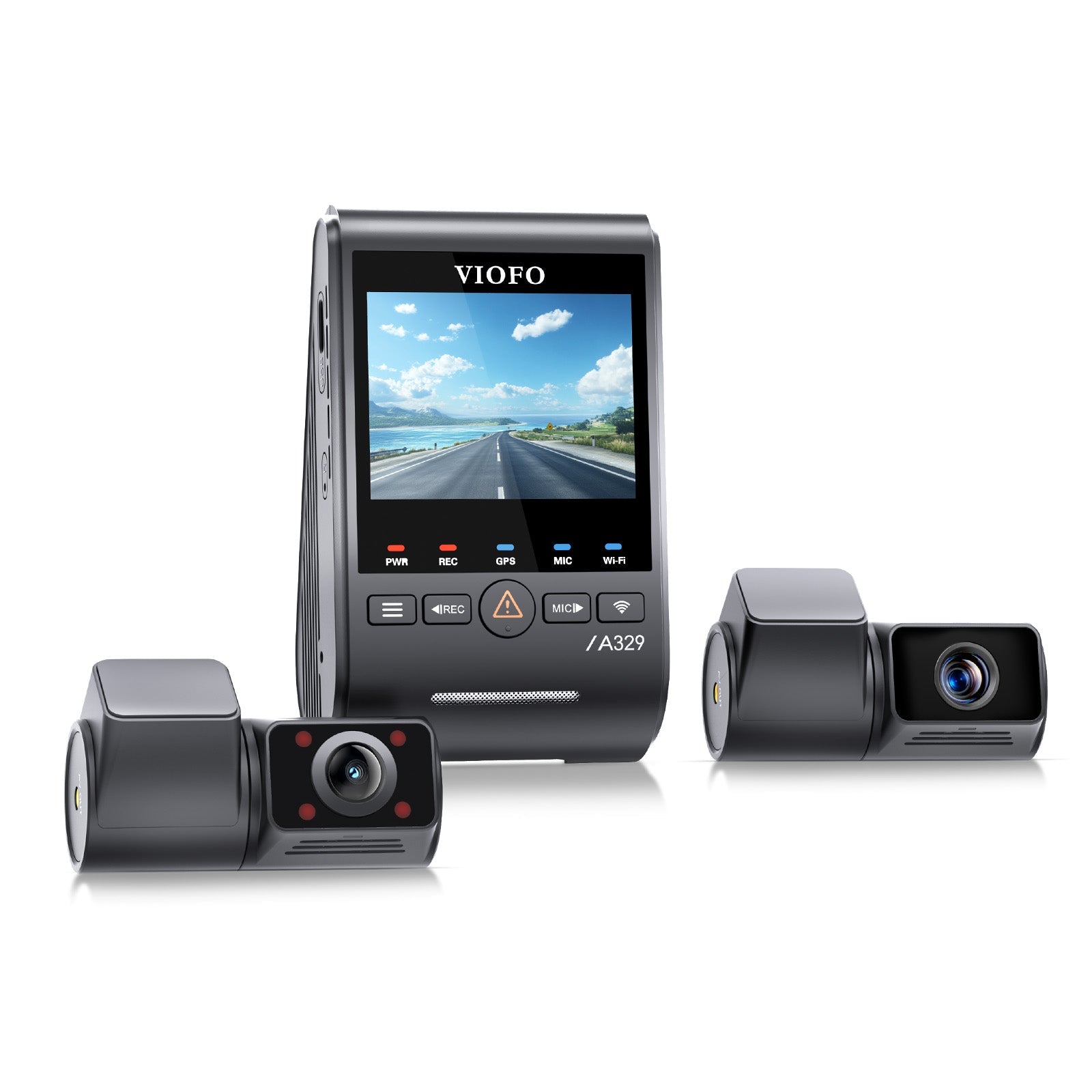 VIOFO A329TC 3CH 4K 30FPS Front+2K Telephoto+2K Fisheye Cabin Dashcam with Sony STARVIS 2 Sensor, 210° Ultra - Wide Angle Infrared Interior HDR Super Night Vision, 4x Optical Zoom Telephoto Capture Farther - Viofo - official