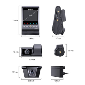 VIOFO A329TW 3CH 4K 30FPS Front+2K Telephoto Camera+2K Waterproof Camera, Sony STARVIS 2 Sensor HDR, Support SSD Storage, Low Power Impact Detection, Hybrid Parking Recording - Viofo - official