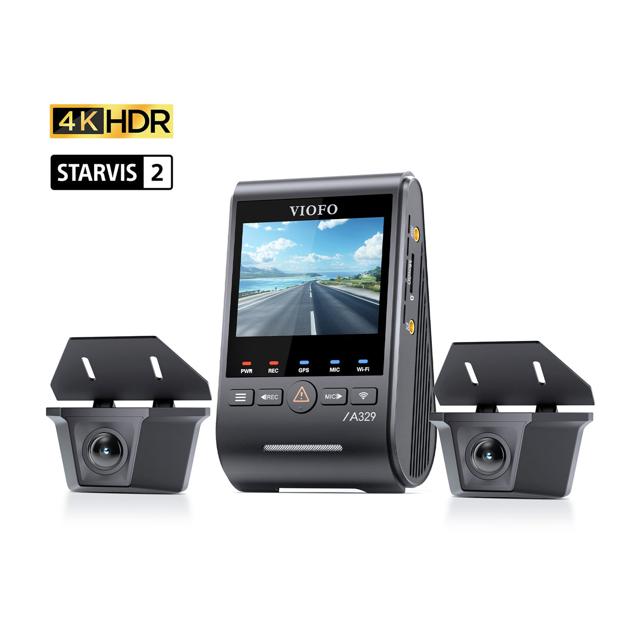 VIOFO A329WW 3CH 4K 30FPS Front+Dual 2K HDR Waterproof Rear Cameras with Sony STARVIS 2 Sensor, Tailored for Heavy - Duty Trucks and Trailers - Viofo - official