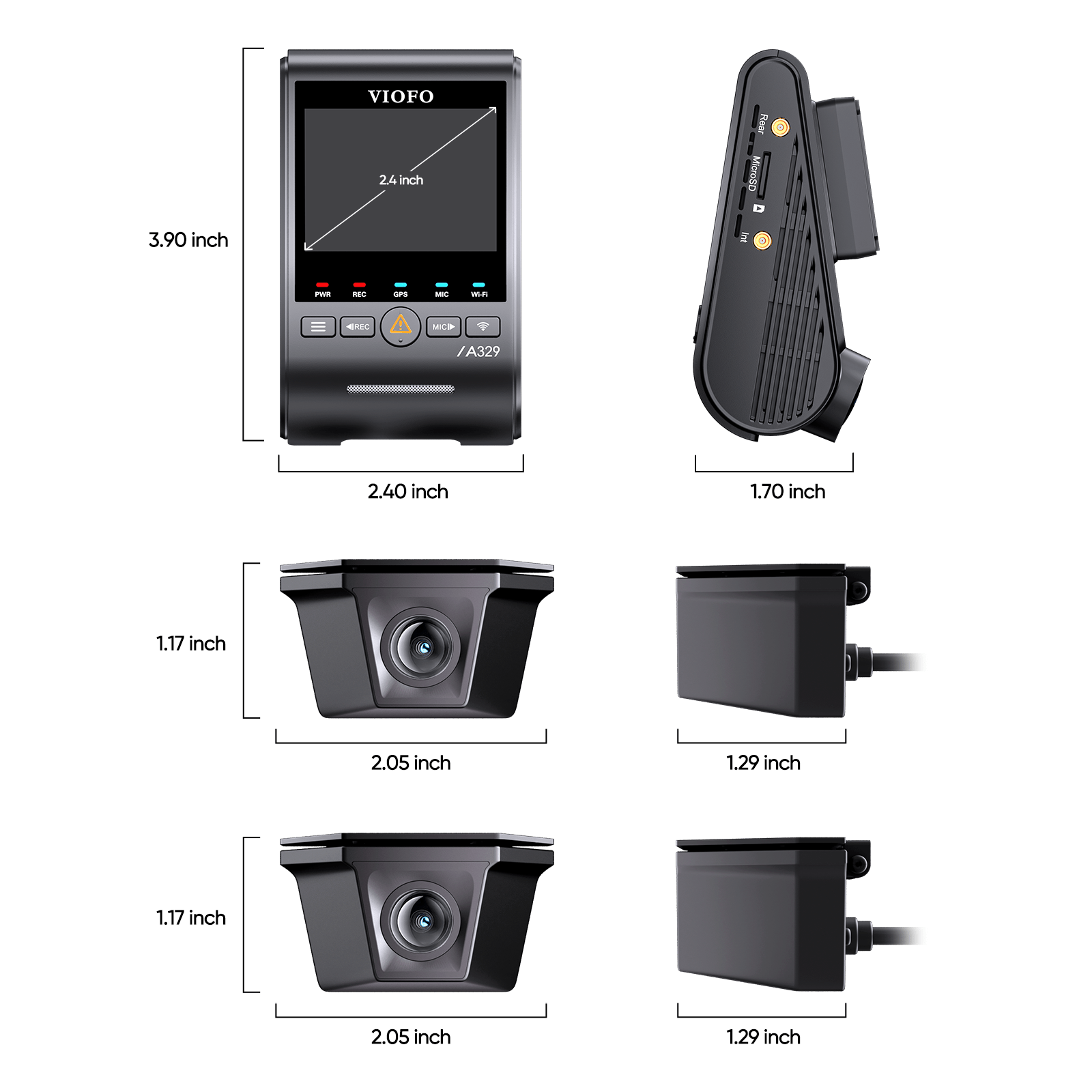 VIOFO A329WW 3CH 4K 30FPS Front+Dual 2K HDR Waterproof Rear Cameras with Sony STARVIS 2 Sensor, Tailored for Heavy - Duty Trucks and Trailers - Viofo - official