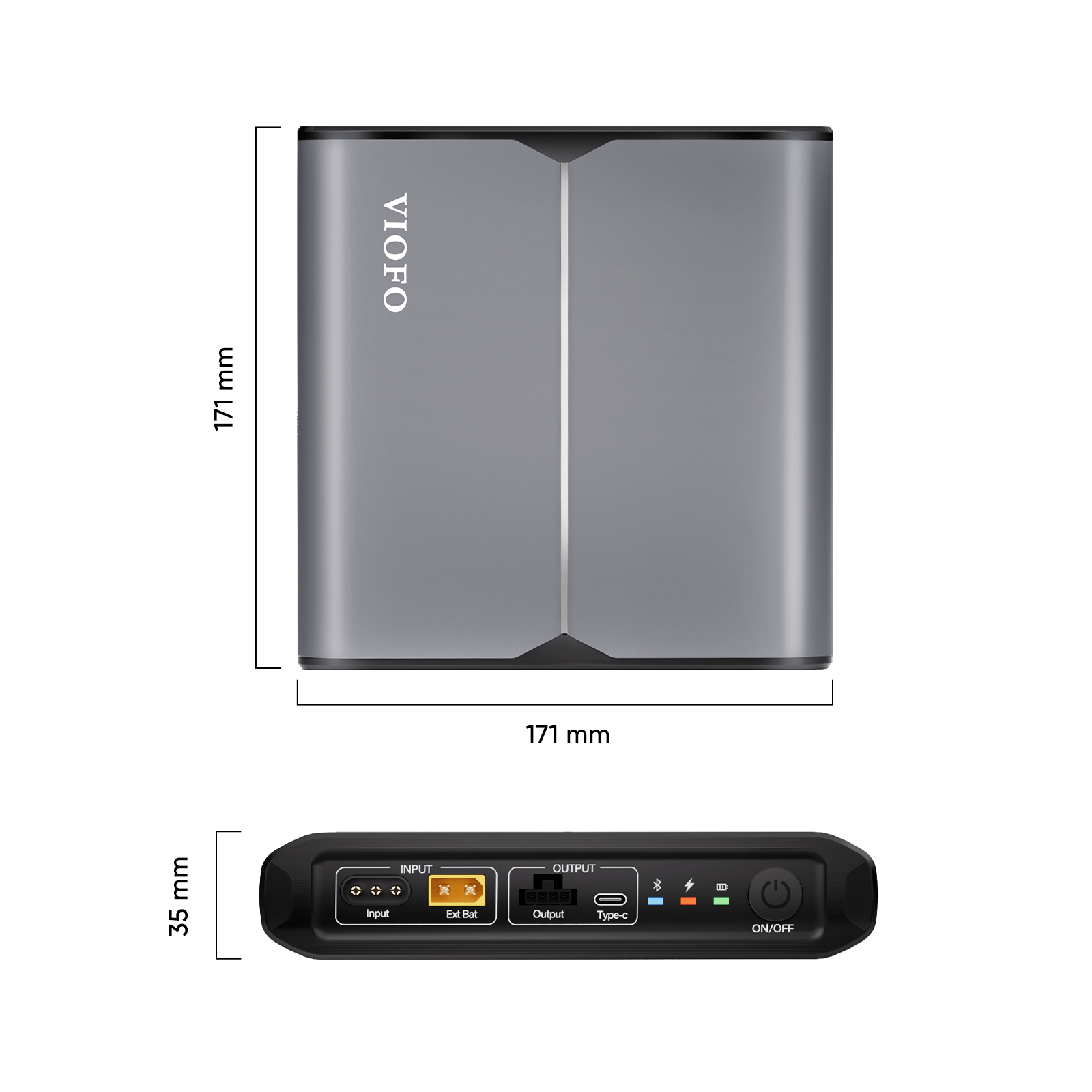 VIOFO BP100 7650mAh High Capacity Dash Cam Battery Pack for Parking Mode Protection, External Power Bank with Fast Charging, Built - in Bluetooth for Real - Time Battery Status - Viofo - official