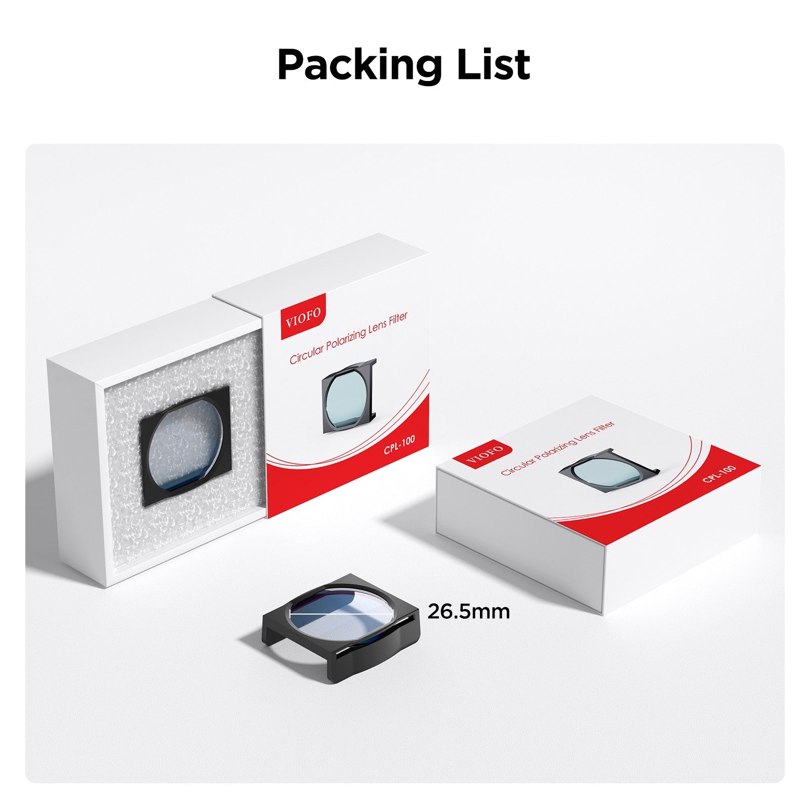 VIOFO CPL - 100 Filter For A119V2/A119V3/A119MINI2/A119M Pro/A129 Duo/A129 Pro Duo/A129 Plus Duo - Viofo - official