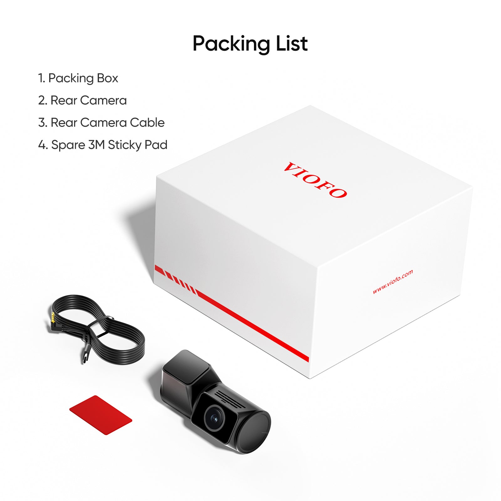 VIOFO RC320 AHD 1080P Rear Camera with 6M Jack Plug Cable and Sticker for A229 Plus/A229 Pro - Viofo - official