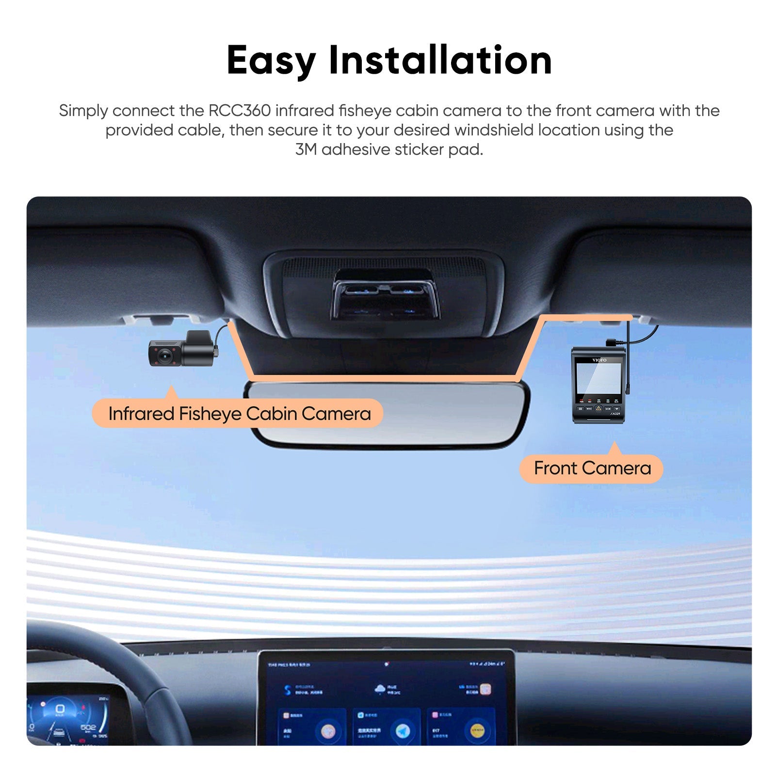 VIOFO RCC360 2K HDR Fisheye Cabin Cam, Super Night Vision Infrared Interior Cam for A329S/A329SW - Viofo - official