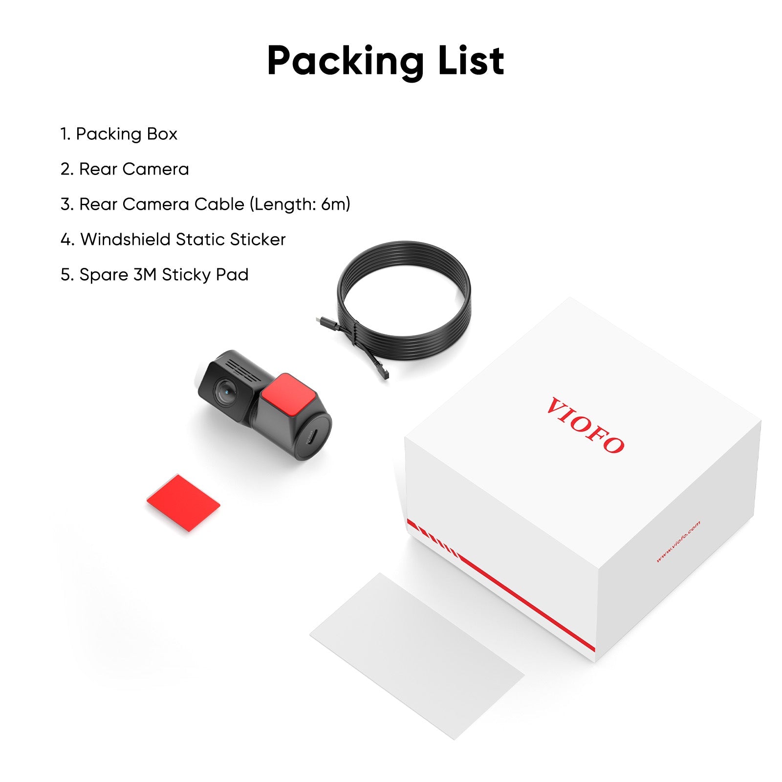 VIOFO RNE800 4K HDR Rear Camera with 6M Cable and Sticker for A229 Ultra Series - Viofo - official