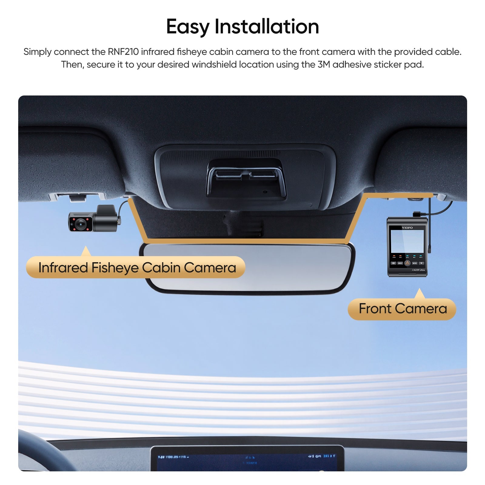 VIOFO RNF210 1080P Infrared Fisheye Cabin Camera with 1M Jack Plug Cable and Sticker for A229 Plus/A229 Pro/A229 Ultra - Viofo - official