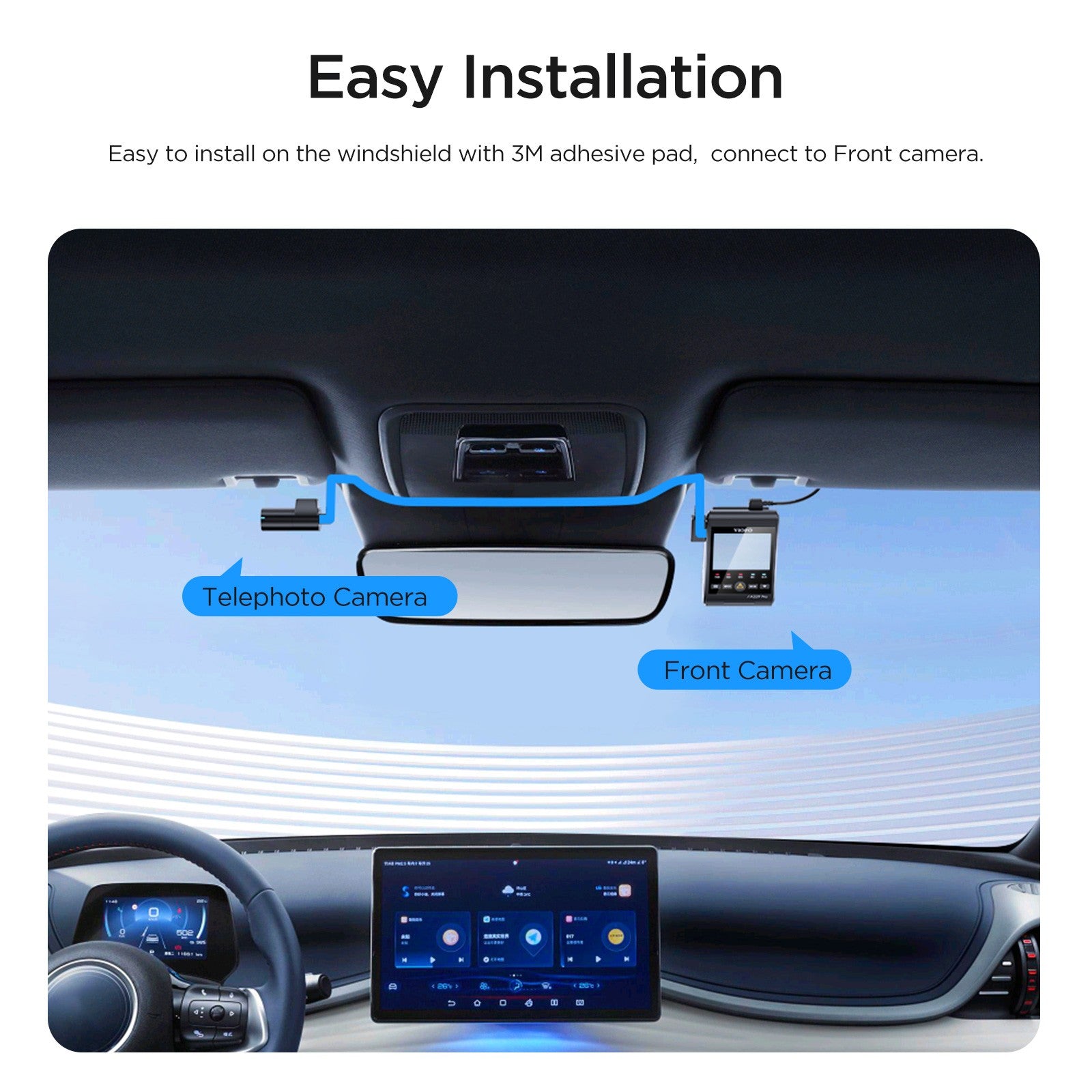 VIOFO RTC300 Telephoto Camera with 0.6M Cord and Adhesive Sticker for A229 Plus/A229 Pro - Viofo - official