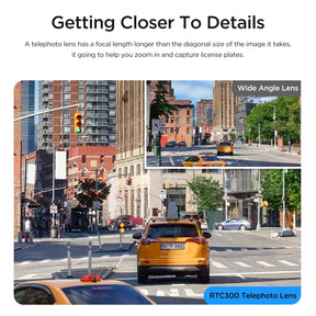 VIOFO RTC300 Telephoto Camera with 0.6M Cord and Adhesive Sticker for A229 Plus/A229 Pro - Viofo - official