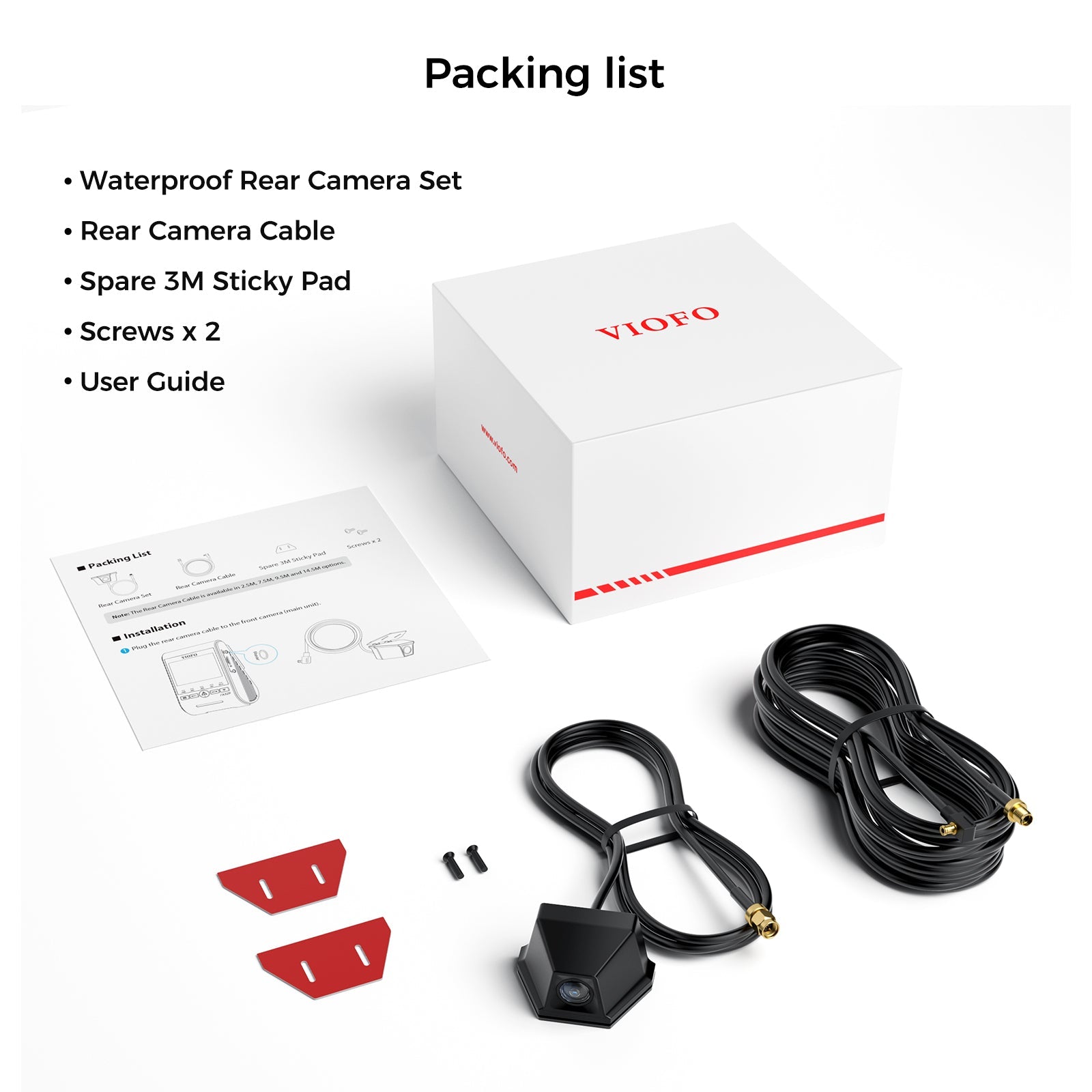 VIOFO RWC400 2K HDR 30FPS IP67 Waterproof Rear Camera Set for A329S/A329T Series - Viofo - official