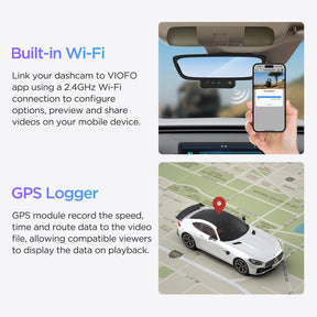 VIOFO WM1 2K Quad HD 1440P 30FPS Smaller WiFi GPS Dashcam with Sony STARVIS IMX335 Sensor - Viofo - official