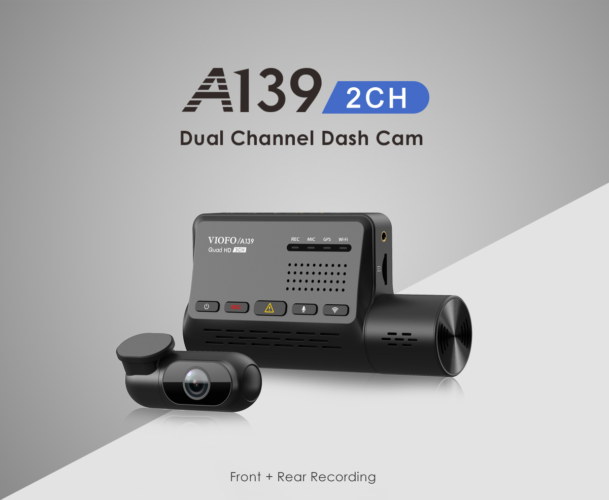 VIOFO A139 Pro 3CH | 4K Front, Rear, Interior Dash Cam w/ GPS & WiFi