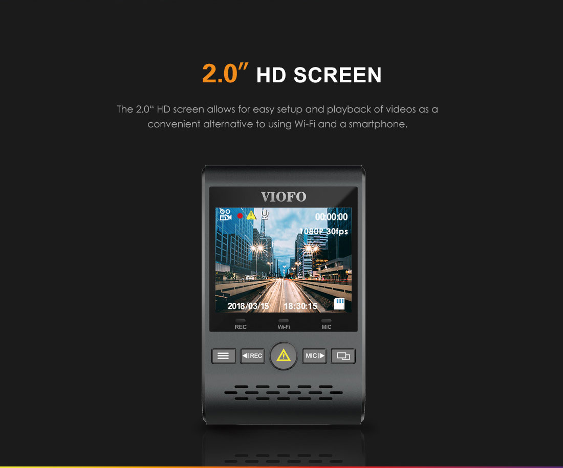 HD Viofo A129 Duo Front & Rear Wi-Fi Car Dash Cam Night Vision PIP Parking Mode 